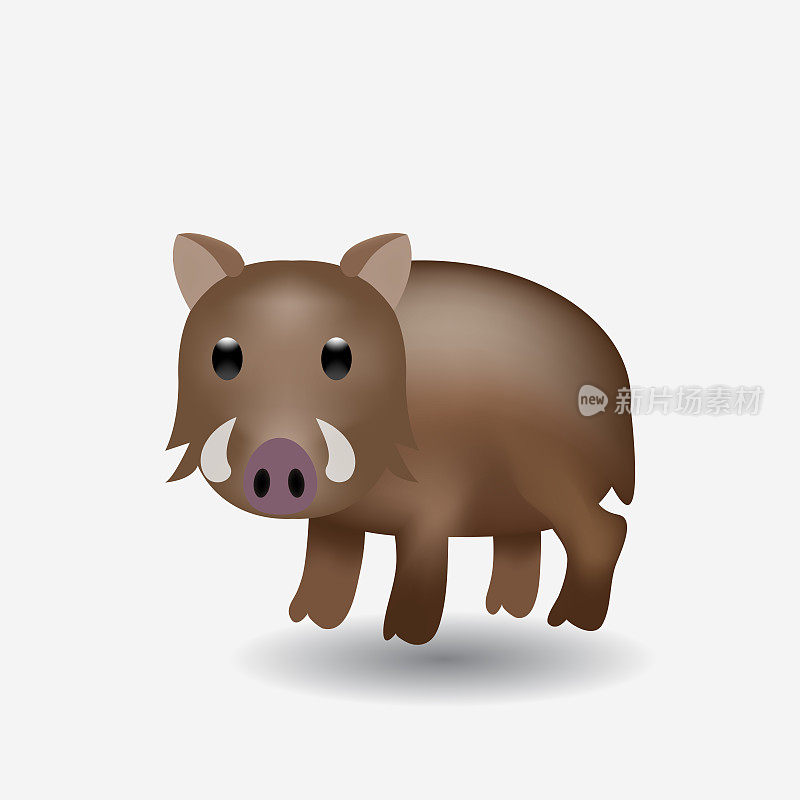 Wild boar emoji vector illustration